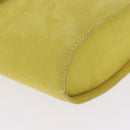 Salvatore Ferragamo Vara Ribbon Hand Bag Suede Yellow Silver Auth ka6920-11