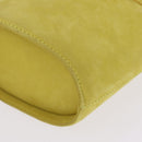Salvatore Ferragamo Vara Ribbon Hand Bag Suede Yellow Silver Auth ka6920-12