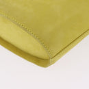 Salvatore Ferragamo Vara Ribbon Hand Bag Suede Yellow Silver Auth ka6920-14