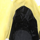 Salvatore Ferragamo Vara Ribbon Hand Bag Suede Yellow Silver Auth ka6920-19