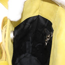 Salvatore Ferragamo Vara Ribbon Hand Bag Suede Yellow Silver Auth ka6920-20