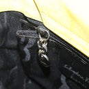 Salvatore Ferragamo Vara Ribbon Hand Bag Suede Yellow Silver Auth ka6920-21