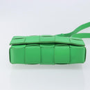 Bottega Veneta MAXI INTRECCIATO Cassette Bag Leather Green Silver Auth ka6923V-10