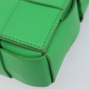 Bottega Veneta MAXI INTRECCIATO Cassette Bag Leather Green Silver Auth ka6923V-11