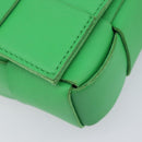 Bottega Veneta MAXI INTRECCIATO Cassette Bag Leather Green Silver Auth ka6923V-12