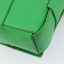 Bottega Veneta MAXI INTRECCIATO Cassette Bag Leather Green Silver Auth ka6923V-14