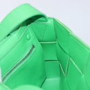Bottega Veneta MAXI INTRECCIATO Cassette Bag Leather Green Silver Auth ka6923V-18