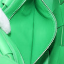 Bottega Veneta MAXI INTRECCIATO Cassette Bag Leather Green Silver Auth ka6923V-21