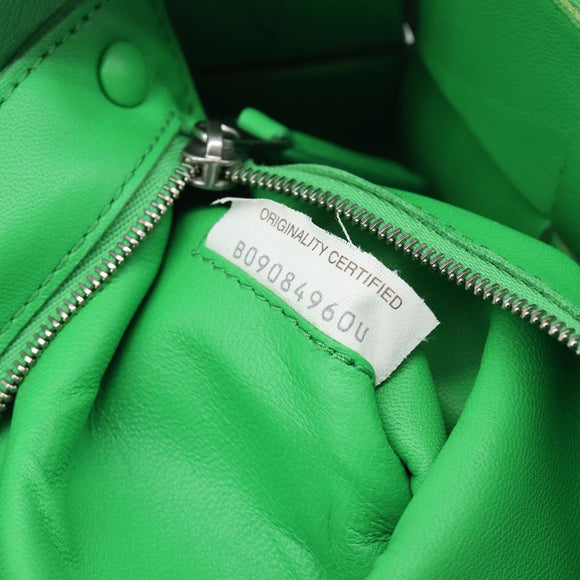 Bottega Veneta MAXI INTRECCIATO Cassette Bag Leather Green Silver Auth ka6923V