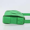 Bottega Veneta MAXI INTRECCIATO Cassette Bag Leather Green Silver Auth ka6923V-4