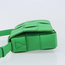 Bottega Veneta MAXI INTRECCIATO Cassette Bag Leather Green Silver Auth ka6923V-5