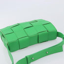Bottega Veneta MAXI INTRECCIATO Cassette Bag Leather Green Silver Auth ka6923V-6