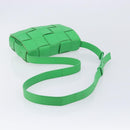 Bottega Veneta MAXI INTRECCIATO Cassette Bag Leather Green Silver Auth ka6923V-7