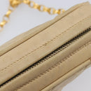 CHANEL Matelasse Chain Shoulder Bag Lamb Skin Beige Gold CC Auth ka6924A-19