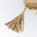 CHANEL Matelasse Chain Shoulder Bag Lamb Skin Beige Gold CC Auth ka6924A-21