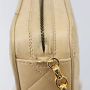 CHANEL Matelasse Chain Shoulder Bag Lamb Skin Beige Gold CC Auth ka6924A-24