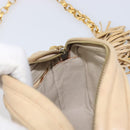 CHANEL Matelasse Chain Shoulder Bag Lamb Skin Beige Gold CC Auth ka6924A-27