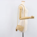 CHANEL Matelasse Chain Shoulder Bag Lamb Skin Beige Gold CC Auth ka6924A-32