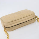 CHANEL Matelasse Chain Shoulder Bag Lamb Skin Beige Gold CC Auth ka6924A-7