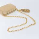 CHANEL Matelasse Chain Shoulder Bag Lamb Skin Beige Gold CC Auth ka6924A-9