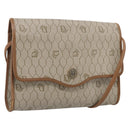 Christian Dior Honeycomb Canvas Shoulder Bag PVC Beige Gold Auth ka6925-1