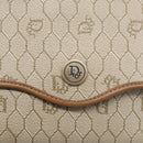 Christian Dior Honeycomb Canvas Shoulder Bag PVC Beige Gold Auth ka6925-14