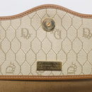 Christian Dior Honeycomb Canvas Shoulder Bag PVC Beige Gold Auth ka6925-16