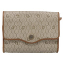 Christian Dior Honeycomb Canvas Shoulder Bag PVC Beige Gold Auth ka6925-2