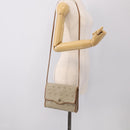 Christian Dior Honeycomb Canvas Shoulder Bag PVC Beige Gold Auth ka6925-20