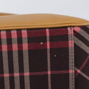 BURBERRY Nova Check Blue Label Shoulder Bag Canvas Red Silver Auth ka6927-11