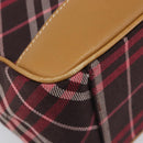 BURBERRY Nova Check Blue Label Shoulder Bag Canvas Red Silver Auth ka6927-13