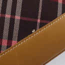 BURBERRY Nova Check Blue Label Shoulder Bag Canvas Red Silver Auth ka6927-17