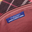 BURBERRY Nova Check Blue Label Shoulder Bag Canvas Red Silver Auth ka6927-19
