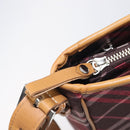 BURBERRY Nova Check Blue Label Shoulder Bag Canvas Red Silver Auth ka6927-20