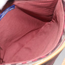 BURBERRY Nova Check Blue Label Shoulder Bag Canvas Red Silver Auth ka6927-24