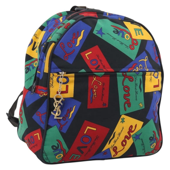 Saint Laurent Backpack Nylon Multicolor Gold Auth ka6928