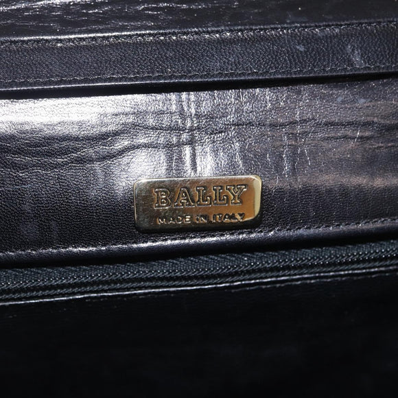 Bally Shoulder Bag Leather Black Gold Auth ka6937