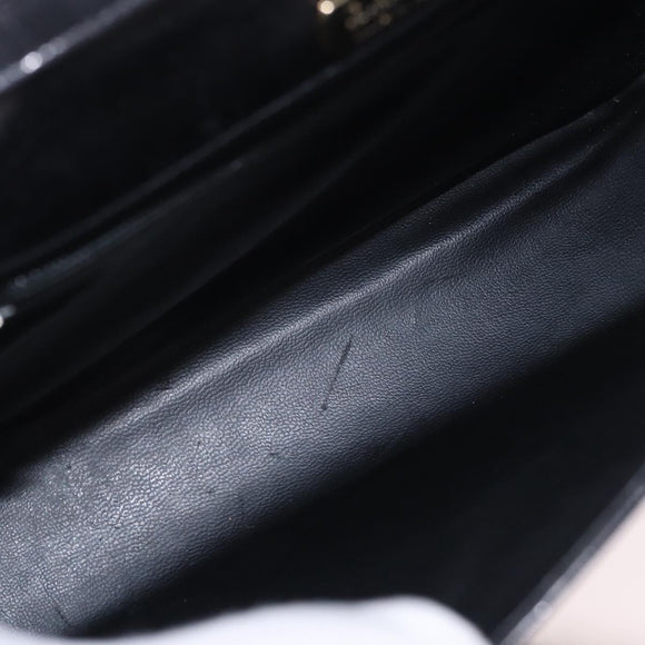 Bally Shoulder Bag Leather Black Gold Auth ka6937