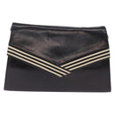Bally Shoulder Bag Leather Black Gold Auth ka6937-2