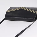 Bally Shoulder Bag Leather Black Gold Auth ka6937-6