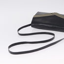 Bally Shoulder Bag Leather Black Gold Auth ka6937-7
