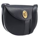 Christian Dior Shoulder Bag Leather Black Gold Auth ka6938-1