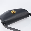 Christian Dior Shoulder Bag Leather Black Gold Auth ka6938-6