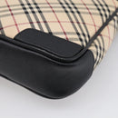 BURBERRY Nova Check Shoulder Bag Canvas Beige Silver Auth ka6942-12