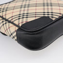 BURBERRY Nova Check Shoulder Bag Canvas Beige Silver Auth ka6942-13