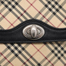 BURBERRY Nova Check Shoulder Bag Canvas Beige Silver Auth ka6942-14