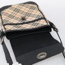 BURBERRY Nova Check Shoulder Bag Canvas Beige Silver Auth ka6942-15