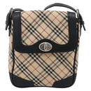 BURBERRY Nova Check Shoulder Bag Canvas Beige Silver Auth ka6942-2