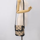 BURBERRY Nova Check Shoulder Bag Canvas Beige Silver Auth ka6942-23