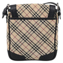 BURBERRY Nova Check Shoulder Bag Canvas Beige Silver Auth ka6942-3